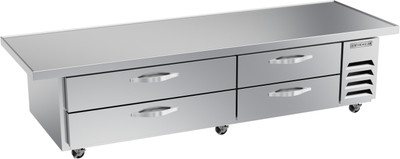 Beverage Air WTFCS84HC-96 17.46 Cu. Ft. Stainless Steel 2-Section Worktop Cook Stand Freezer - 115 Volts