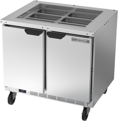 Beverage Air SPE36HC-S 10.01 Cu. Ft. Stainless Steel Salad Top Refrigerated Counter