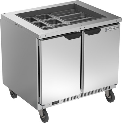 Beverage Air SPE36HC-S 10.01 Cu. Ft. Stainless Steel Salad Top Refrigerated Counter
