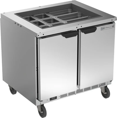 Beverage Air SPE36HC-S 10.01 Cu. Ft. Stainless Steel Salad Top Refrigerated Counter