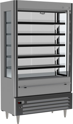 Beverage Air VMHCSL-18-1-G 12.7 Cu. Ft. Gray Vertical Case Vuemax Series Slim Open-Air Merchandiser - 115 Volts