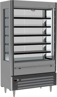 Beverage Air VMHCSL-18-1-G 12.7 Cu. Ft. Gray Vertical Case Vuemax Series Slim Open-Air Merchandiser - 115 Volts