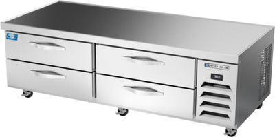 Beverage Air WTCTCS72HC 8.7 Cu. Ft. Stainless Steel 1-Section 4 Drawers Cross Temp Chef Base - 115 Volts