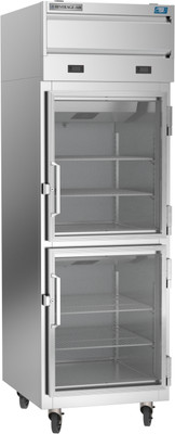 Beverage Air CT12-12HC-1HG 9 Cu .Ft. Stainless Steel Reach-In Two-Section Cross Temp Convertible Refrigerator or Freezer - 115 Volts