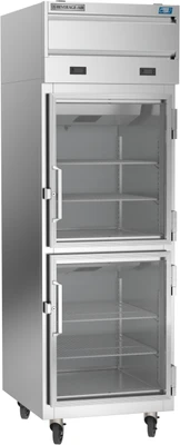 Beverage Air CT12-12HC-1HG 9 Cu .Ft. Stainless Steel Reach-In Two-Section Cross Temp Convertible Refrigerator or Freezer - 115 Volts
