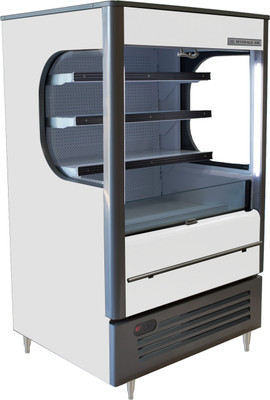 Beverage Air VMHC-7-1-W 8 Cu. Ft. White Vinyl Vertical Case Vuemax Series Open-Air Merchandiser - 115 Volts
