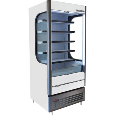 Beverage Air VMHC-12-1-W 12.15 Cu. Ft. White Vinyl Vertical Case Vuemax Series Open-Air Merchandiser - 115 Volts