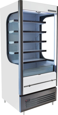 Beverage Air VMHC-12-1-W 12.15 Cu. Ft. White Vinyl Vertical Case Vuemax Series Open-Air Merchandiser - 115 Volts