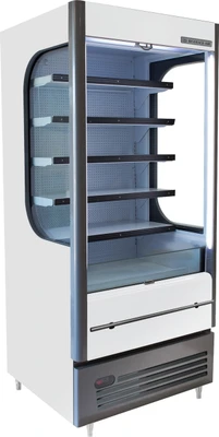 Beverage Air VMHC-12-1-W 12.15 Cu. Ft. White Vinyl Vertical Case Vuemax Series Open-Air Merchandiser - 115 Volts