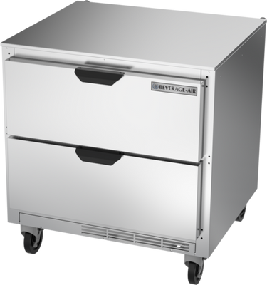 Beverage Air UCRD32AHC-2 7.2 Cu. Ft. Stainless Steel One-Section Undercounter Refrigerator - 115 Volts