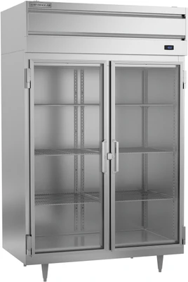 Beverage Air PF2HC-1BG 44.57 Cu. Ft. Stainless Steel 2 Lockable Glass Doors Reach-In Freezer - 115 Volts