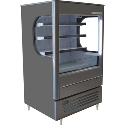 Beverage Air VMHC-7-1-G 8 Cu. Ft. Gray Vertical Case Vuemax Series Open-Air Merchandiser - 115 Volts