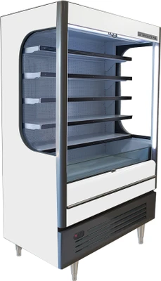 Beverage Air VMHC-18-1-W 18.5 Cu. Ft. White Vinyl Vertical Case Vuemax Series Open-Air Merchandiser - 115 Volts