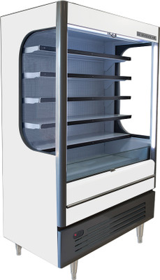 Beverage Air VMHC-18-1-W 18.5 Cu. Ft. White Vinyl Vertical Case Vuemax Series Open-Air Merchandiser - 115 Volts