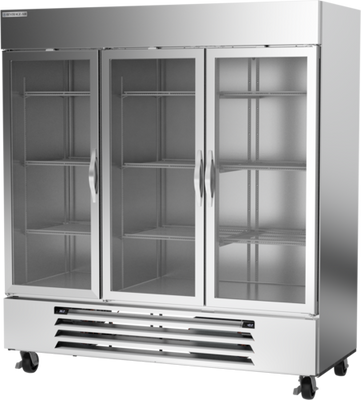 Beverage Air HBRF72HC-1-B-G 75" W Reach-In Three-Section Horizon Series Refrigerator or Freezer - 115 Volts