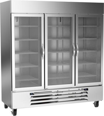 Beverage Air HBRF72HC-1-B-G 75" W Reach-In Three-Section Horizon Series Refrigerator or Freezer - 115 Volts