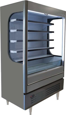 Beverage Air VMHC-18-1-G 18.6 Cu. Ft. Gray Vertical Case Vuemax Series Open-Air Merchandiser - 115 Volts