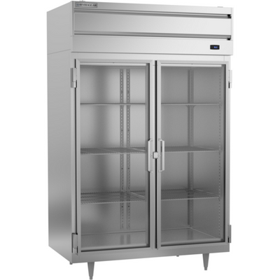 Beverage Air PR2HC-1BG 44.57 Cu. Ft. Stainless Steel Glass Door Reach-In Two-Section P-Series Refrigerator - 115 Volts