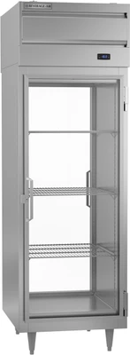 Beverage Air PFD1HC-1BG 22.9 Cu. Ft. Stainless Steel 1-Section 2 Glass Full Height Doors Pass-Thru Freezer - 115 Volts
