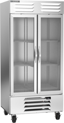 Beverage Air RB35HC-1G 35.08 Cu. Ft. Stainless Steel Glass Door Reach-In Two-Section Vista Refrigerator - 115 Volts