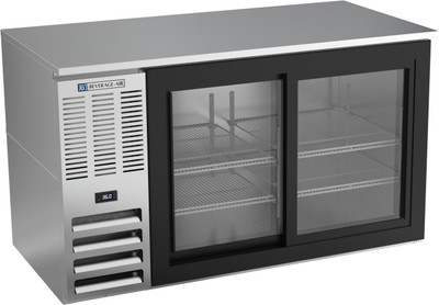 Beverage Air BB58HC-F-GS-S 58" W Stainless Steel 2 Sections Refrigerated Food Rated Back Bar Storage Cabinet - 115 Volts