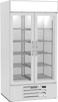 Beverage Air MMF35HC-1-W 35.08 Cu. Ft. White Painted Steel 1-Section Reach-In MarketMax Freezer Merchandiser - 115 Volts
