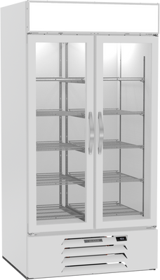 Beverage Air MMF35HC-1-W 35.08 Cu. Ft. White Painted Steel 1-Section Reach-In MarketMax Freezer Merchandiser - 115 Volts