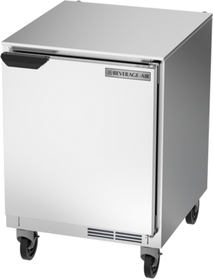 Beverage Air UCR24HC 4.48 Cu. Ft Stainless Steel Solid Door One-Section Undercounter Refrigerator - 115 Volts