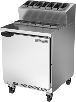 Beverage Air TPE27HC-6P-7R 6.9 Cu. Ft. Stainless Steel Topping Prep Table