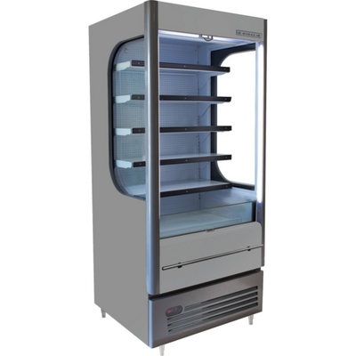 Beverage Air VMHC-12-1-G 12.15 Cu. Ft. Gray Vertical Case Vuemax Series Open-Air Merchandiser - 115 Volts