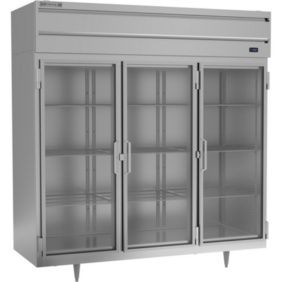 Beverage Air PF3HC-1BG 68.34 Cu. Ft. Stainless Steel 3 Lockable Glass Doors Reach-In Freezer - 115 Volts
