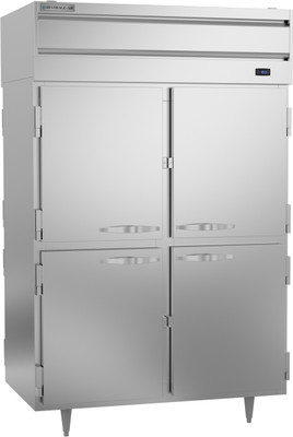 Beverage Air PFD2HC-1AHS 48.33 Cu. Ft. Stainless Steel 2-Section 8 Solid Half Doors Pass-Thru Freezer - 115 Volts