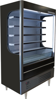 Beverage Air VMHC-18-1-B 18.6 Cu. Ft. Black Vinyl Vertical Case Vuemax Series Open-Air Merchandiser - 115 Volts