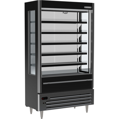 Beverage Air VMHCSL-18-1-B 12.7 Cu. Ft. Black Vinyl Vertical Case Vuemax Series Slim Open-Air Merchandiser - 115 Volts