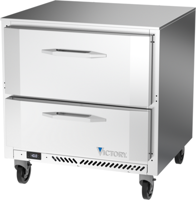 Victory VUFD32HC-2 7.22 Cu. Ft. Stainless Steel One-Section Undercounter Freezer - 115 Volts
