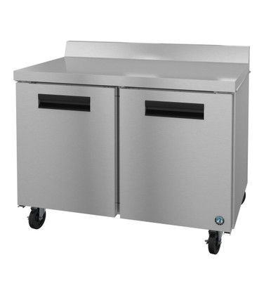 Hoshizaki WF48B 13.66 Cu. Ft. Stainless Steel Two-Section Solid Doors Reach-In Steelheart Series Worktop Freezer - 115 Volts