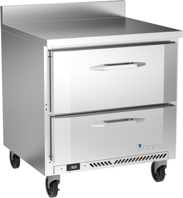 Victory VWFD32HC-2 7.22 Cu. Ft. Stainless Steel One-Section Worktop Freezer Counter - 115 Volts