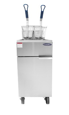 Atosa ATFS-35ES-NG 35 Lbs. Stainless Steel Natural Gas Floor Model CookRite Fryer - 60,000 BTU