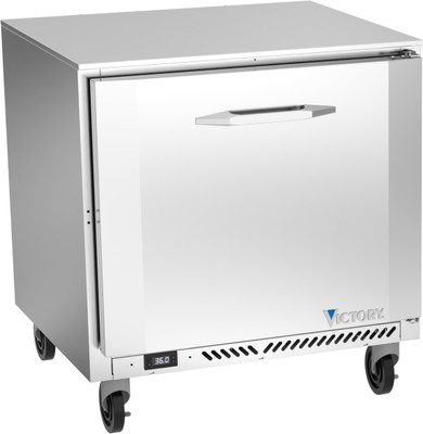 Victory VUR32HC 7.22 Cu. Ft. Stainless Steel Solid Doors Undercounter Refrigerator - 115 Volts