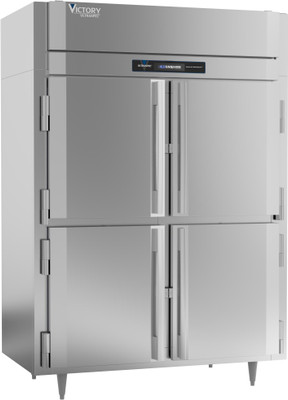 Victory FSA-2D-S1-EW-PT-HD-HC 58.38" W Stainless Steel 8 Half Solid Doors UltraSpec Series Freezer - 115 Volts