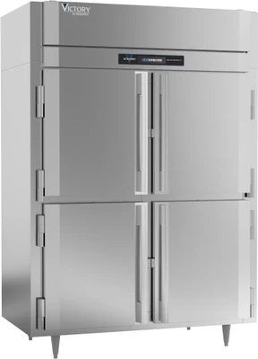 Victory FSA-2D-S1-EW-PT-HD-HC 58.38" W Stainless Steel 8 Half Solid Doors UltraSpec Series Freezer - 115 Volts