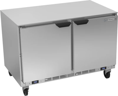 Beverage Air UCRF48AHC 5.31 Cu. Ft. Stainless Steel 2-Section Undercounter Refrigerator or Freezer - 115 Volts