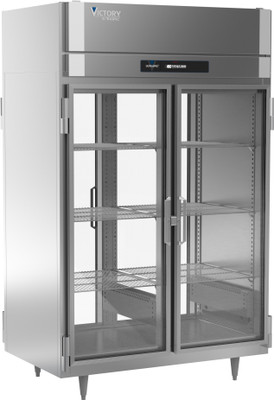 Victory HSA-2D-1-PT-GD 48 Cu. Ft. Stainless Steel Two-Section UltraSpec Series Heated Cabinet - 208-240 Volts