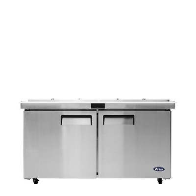 Atosa MSF8307GR-NTCV 17.2 Cu. Ft. Stainless Steel Two Section Sandwich and Salad Mega Top Refrigerator - 115 Volts
