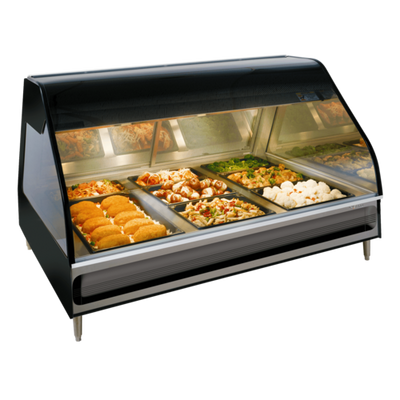 Alto-Shaam ED3-48 48" W Black Full Service Countertop Heated Display Case - 208 Volts