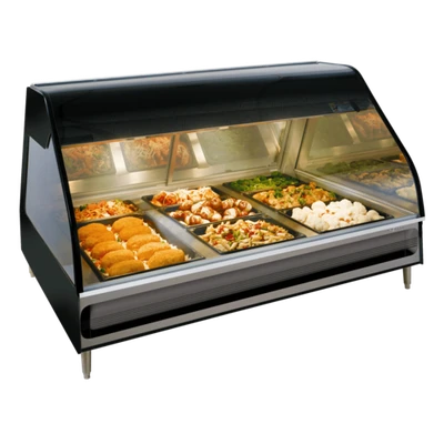 Alto-Shaam ED3-48 48" W Black Full Service Countertop Heated Display Case - 208 Volts