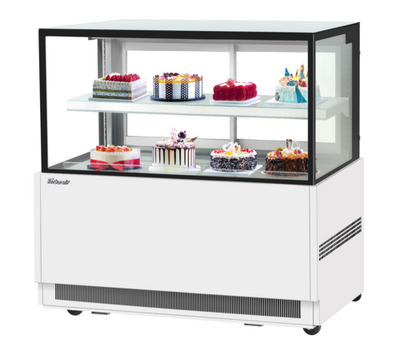 Turbo Air TBP60-46NN-W(B) 15.7 Cu. Ft. White Stainless Steel Straight Tilt-Out Tempered Glass Front 1 Shelf Refrigerated Bakery Display Case - 115 Volts