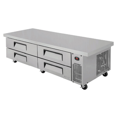 Turbo Air TCBE-82SDR-E-N 16.04 Cu. Ft. Stainless Steel Super Deluxe Extended Top Chef Base Refrigerator - 115 Volts