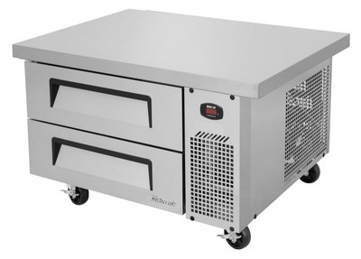 Turbo Air TCBE-36SDR-E-N6 4.98 Cu. Ft. Stainless Steel 2 Drawers Super Deluxe Extended Top Chef Base Refrigerator - 115 Volts