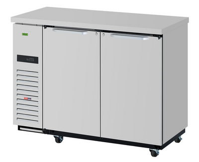 Turbo Air TBB-24-48SSD-N6 12.2 Cu. Ft. Stainless Steel Solid Doors Super Deluxe Narrow Back Bar Cooler - 115 Volts